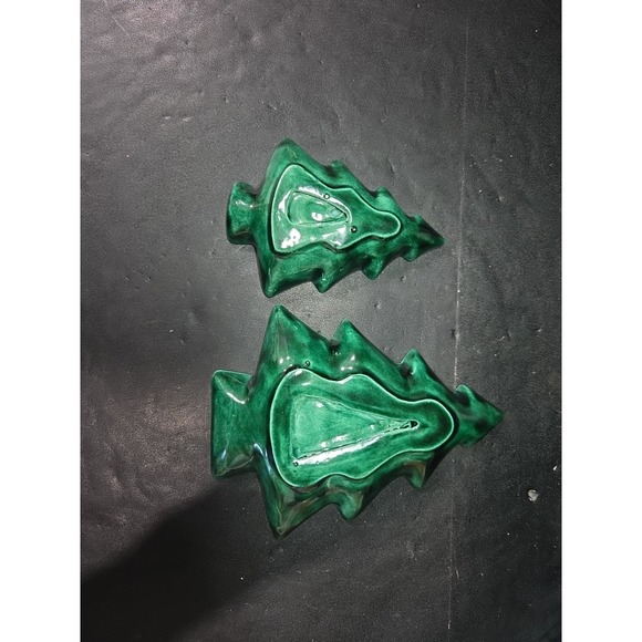 Stacking Christmas Tree Dishes, Vintage Ceramic Nesting Set‎ of 2, MCM Decor - Picture 3 of 9